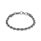 Macro detail of twisted rope chain bracelet showing heavy duty lobster clasp