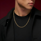 Premium 3mm mens gold rope chain in surgical stainless steel