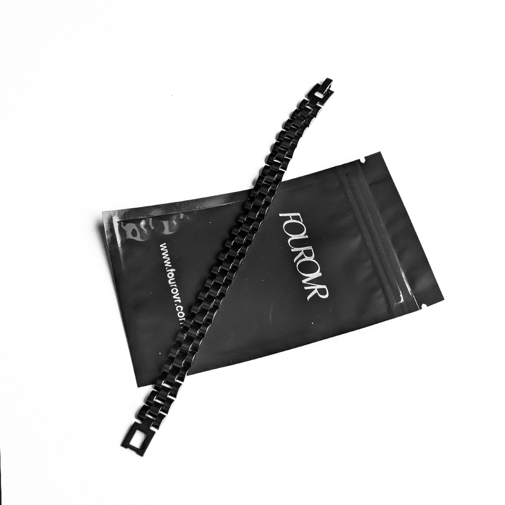 Black Stainless Steel Link Bracelet